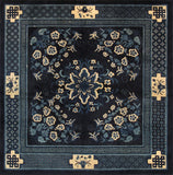 Antique Hand-Knotted Wool Blue Area Rug