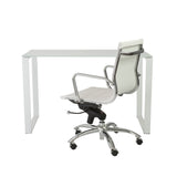 Diego Desk in Pure White Glass with White Base