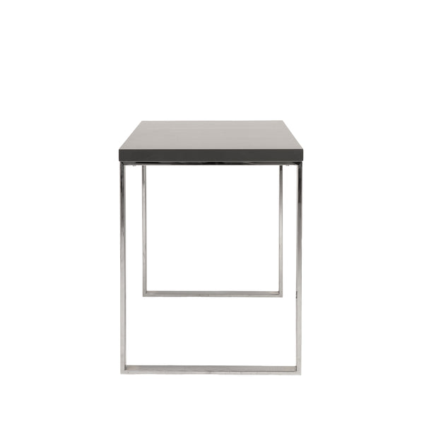 Dillon Desk in Gray with Polished Stainless Steel Base