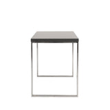 Dillon Desk in Gray with Polished Stainless Steel Base