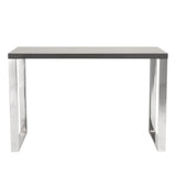 Dillon Desk in Gray with Polished Stainless Steel Base