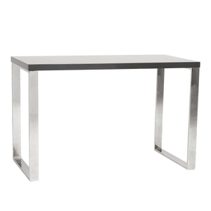 Dillon Desk in Gray with Polished Stainless Steel Base