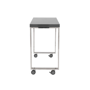 Dillon 40" Side Return in High Gloss Gray and Polished Stainless Steel Base