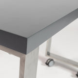 Dillon 40" Side Return in High Gloss Gray and Polished Stainless Steel Base