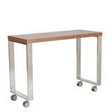 Dillon 40" Side Return in American Walnut Veneer with Brushed Stainless Steel Base