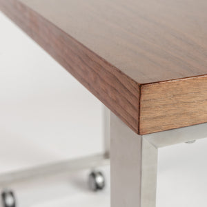 Dillon 40" Side Return in American Walnut Veneer with Brushed Stainless Steel Base