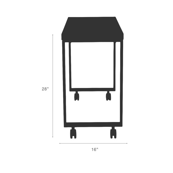 Dillon 40" Side Return in American Walnut Veneer with Brushed Stainless Steel Base