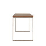 Dillon Desk in American Walnut Veneer with Brushed Stainless Steel Base