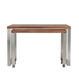 Dillon Desk in American Walnut Veneer with Brushed Stainless Steel Base