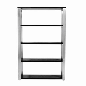 Dillon 40-Inch Shelf/Shelving Unit with Matte Anthracite Shelves and Brushed Stainless Steel Frame