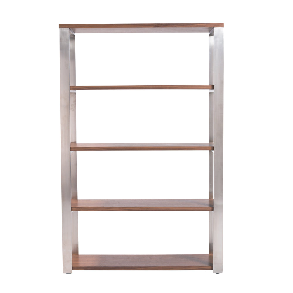 Dillon 40-Inch Shelf/Shelving Unit with Matte Anthracite Shelves and Brushed Stainless Steel Frame