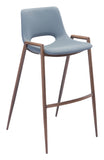 English Elm EE2703 100% Polyurethane, Plywood, Steel Modern Commercial Grade Bar Chair Set - Set of 2 Gray, Walnut 100% Polyurethane, Plywood, Steel