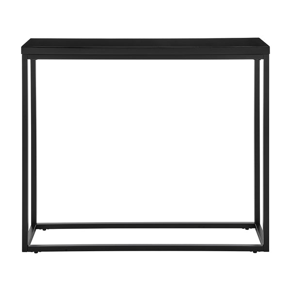 Teresa Console Table in High Gloss Black with Matte Black Base