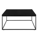 Teresa Square Coffee Table in High Gloss Black with Matte Black Base