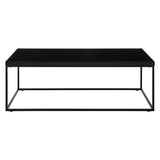 Teresa Rectangle Coffee Table in High Gloss Black with Matte Black Base