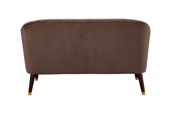 Alpine Furniture Deco Brown Button Tufted Upholstered Bench, Brown/Gold Legs 8172-2 Brown Upholstery with Brown and Gold Legs Solid Rubberwood Frame with Polyester Upholstery 51 x 30.5 x 31
