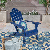 Hollywood Outdoor Foldable Acacia Wood Adirondack Chair, Blue Finish