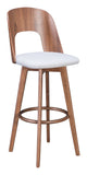 Zuo Modern Anton 100% Polyester, MDF, Rubberwood Scandinavian Commercial Grade Barstool Set - Set of 2 Walnut, Light Gray 100% Polyester, MDF, Rubberwood