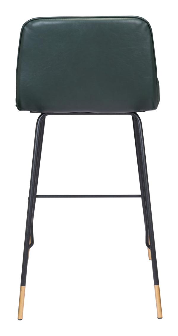 Zuo Modern Var 100% Polyurethane, Plywood, Steel Modern Commercial Grade Counter Stool Green, Black, Gold 100% Polyurethane, Plywood, Steel