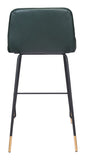 English Elm EE2751 100% Polyurethane, Plywood, Steel Modern Commercial Grade Counter Chair Green, Black, Gold 100% Polyurethane, Plywood, Steel