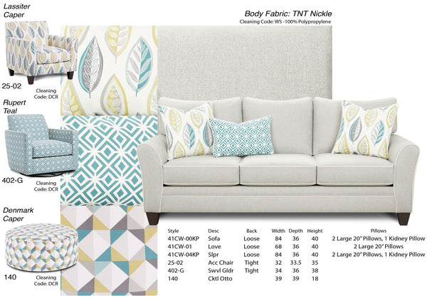 Fusion 140 Transitional Cocktail Ottoman 140 DENMARK CAPER