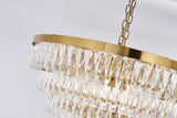 Bethel Gold Chandelier in Metal & Crystal