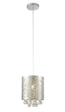 Bethel Chrome Single Pendant Lighting in Metal & Crystal