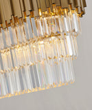 Bethel Gold Chandelier in Stainless Steel & Crystal