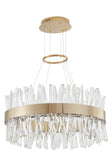 Bethel Gold LED Chandelier in Stainless Steel & Crystal