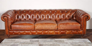 Pasargad Genuine Leather Chester Bay Tufted Sofa SOFA-3009-3-PASARGAD
