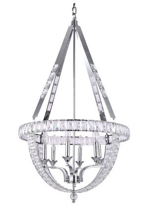 Bethel Chrome Chandelier in Metal & Crystal