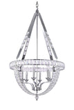 Bethel Chrome Chandelier in Metal & Crystal