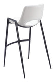 Zuo Modern Desi 100% Polyurethane, Plywood, Steel Modern Commercial Grade Barstool Set - Set of 2 White, Black 100% Polyurethane, Plywood, Steel