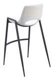 English Elm EE2703 100% Polyurethane, Plywood, Steel Modern Commercial Grade Bar Chair Set - Set of 2 White, Black 100% Polyurethane, Plywood, Steel
