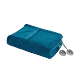 Beautyrest Heated Plush Casual 100% Polyester Solid Microlight Reversible Heated Blanket BR54-1931