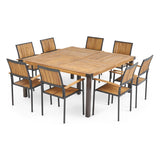 Lankershim Outdoor 8 Seater Acacia Wood Dining Set