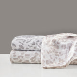 Madison Park Essentials Printed Satin Glam/Luxury Sheet Set Taupe Leopard Twin MPE20-992