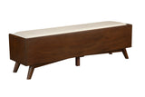 Alpine Furniture Flynn Bench, Walnut 966WAL-12 Walnut Mahogany Solids & Veneer 59 x 15 x 18.5