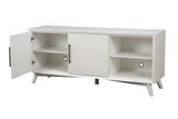 Alpine Furniture Tranquility TV Console, White 1867-10 White Mahogany Solids & Veneer 64 x 18 x 28