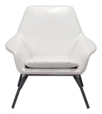 Zuo Modern Javier 100% Polyurethane, Plywood, Steel Modern Commercial Grade Accent Chair White, Black 100% Polyurethane, Plywood, Steel