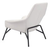 Zuo Modern Javier 100% Polyurethane, Plywood, Steel Modern Commercial Grade Accent Chair White, Black 100% Polyurethane, Plywood, Steel