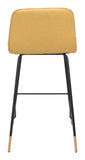 English Elm EE2751 100% Polyester, Plywood, Steel Modern Commercial Grade Counter Chair Yellow, Black, Gold 100% Polyester, Plywood, Steel