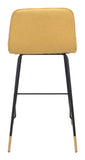 Zuo Modern Var 100% Polyester, Plywood, Steel Modern Commercial Grade Counter Stool Yellow, Black, Gold 100% Polyester, Plywood, Steel