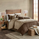 Madison Park Boone Lodge/Cabin| 100% Polyester Microsuede Printed Pieced 7Pcs Comforter Set MP10-906