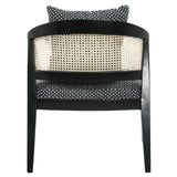 Sagebrook Home Contemporary Wood, Woven Back Accent Chair, Textured Black 16897 Black Wood