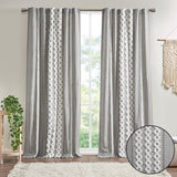 Imani Mid-Century 100% Window Curtain Panel with Lining in Grey
