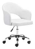 Zuo Modern Planner 100% Polyurethane, Plywood, Steel Modern Commercial Grade Office Chair White, Chrome 100% Polyurethane, Plywood, Steel