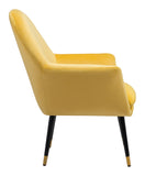 English Elm EE2811 100% Polyester, Plywood, Steel Modern Commercial Grade Accent Chair Yellow, Black, Gold 100% Polyester, Plywood, Steel