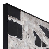 Sagebrook Home Contemporary 61x41 Framed Hand Painted Abstract Canvas, Black/g 70197  Polyester Canvas