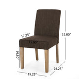 Kuna Contemporary Upholstered Dining Chair, Brown and Weathered Brown Noble House